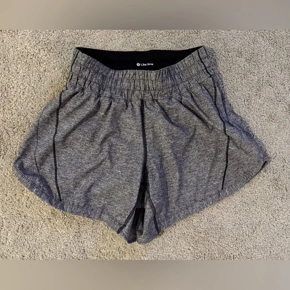 Lululemon Track That Short 5” Heather Lux Multi Black Size 6 Like New Run Shorts - Picture 6 of 9